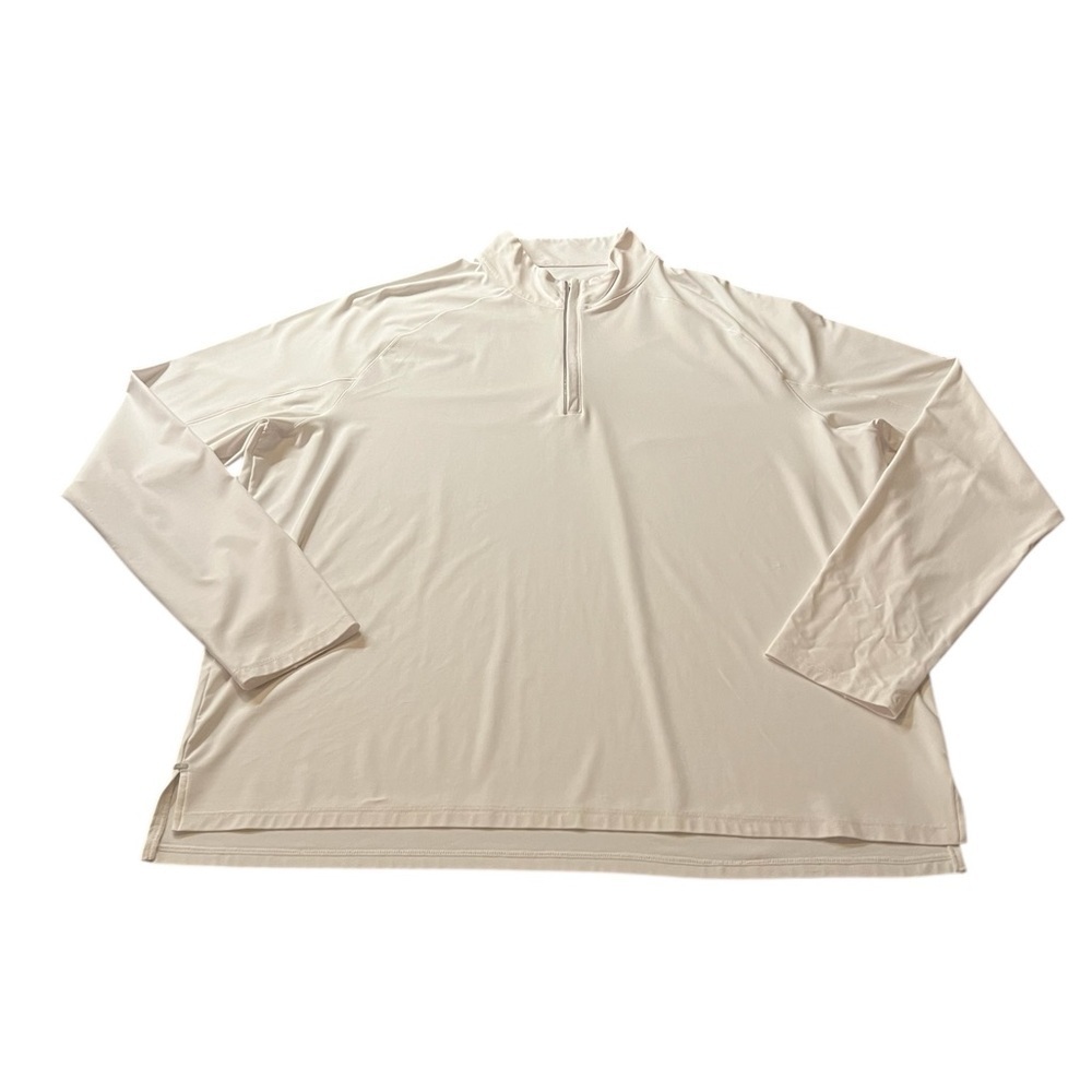 johnnie-O Men’s White Quarter Zip Performance Pullover Size XL